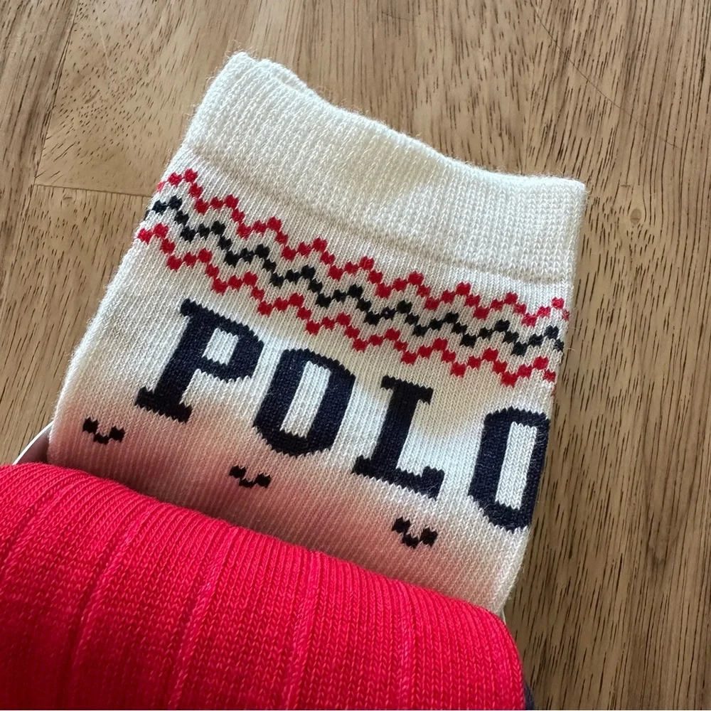 Polo Ralph Lauren Boys Crew Socks Reindeer Holiday 3 Pairs‎ Boys Size 9-11